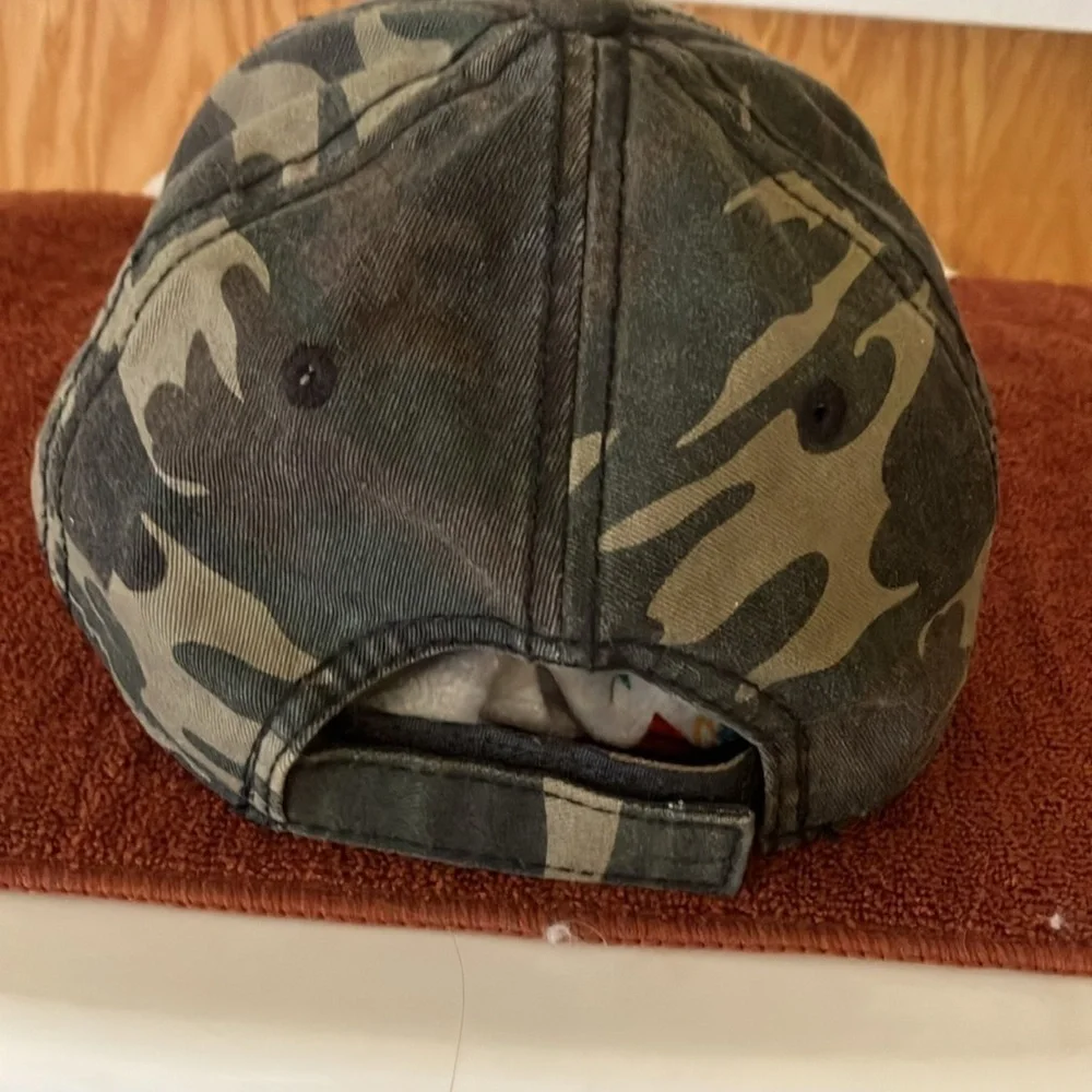 George Brand Green Camo Hat adjustable one size fits most- slightly curved brim